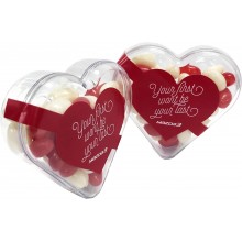 ACRYLIC HEART FILLED WITH MINI JELLY BEANS 50G (Mixed Colours or Corporate Colours)